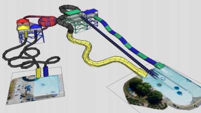 咆哮泉水上公园SU模型下载_sketchup草图大师SKP模型