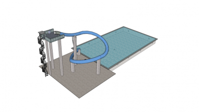 水上乐园滑梯设备SU模型下载_sketchup草图大师SKP模型