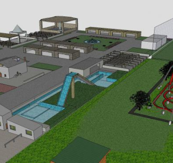 主题水上乐园SU模型下载_sketchup草图大师SKP模型