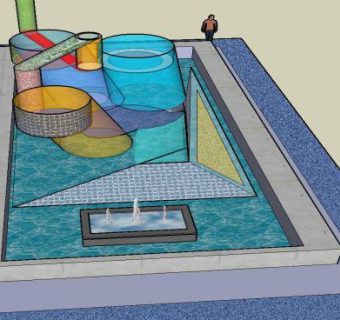 几何状水上乐园SU模型下载_sketchup草图大师SKP模型