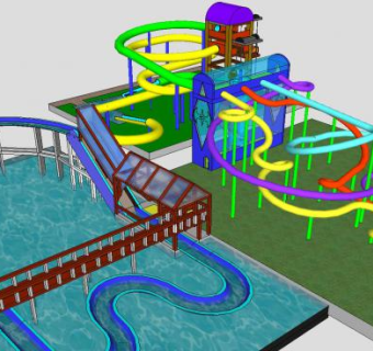 水上游乐园SU模型下载_sketchup草图大师SKP模型