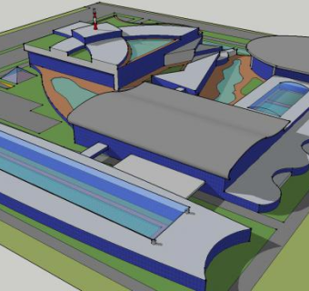 海洋城水上乐园SU模型下载_sketchup草图大师SKP模型