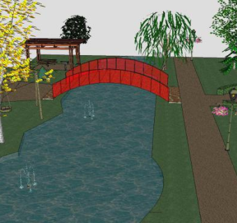 市中心公园SU模型下载_sketchup草图大师SKP模型