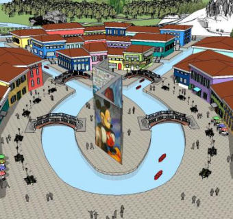 乡村水上乐园SU模型下载_sketchup草图大师SKP模型