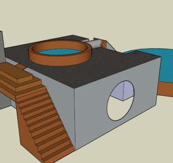 简易滑梯泳池SU模型下载_sketchup草图大师SKP模型
