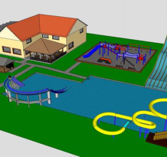 迷你水上乐园SU模型下载_sketchup草图大师SKP模型