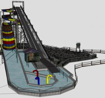 游乐场漂流设备SU模型下载_sketchup草图大师SKP模型