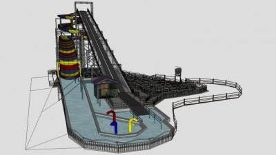 游乐场漂流设备SU模型下载_sketchup草图大师SKP模型