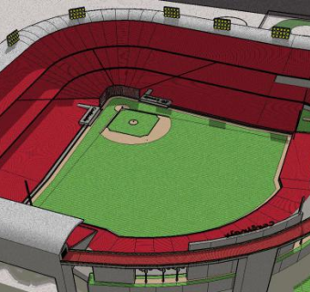 红雀体育场和小型水上乐园SU模型下载_sketchup草图大师SKP模型