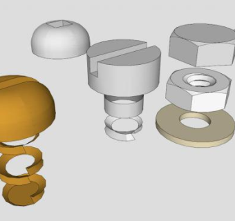 螺帽垫圈垫片SU模型_su模型下载 草图大师模型_SKP模型