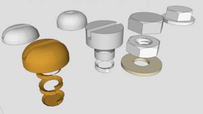 螺帽垫圈垫片SU模型_su模型下载 草图大师模型_SKP模型
