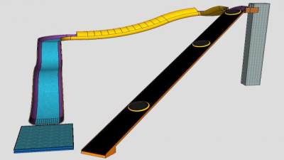 水滑道公园SU模型下载_sketchup草图大师SKP模型