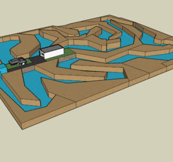 水上赛道比赛场地SU模型下载_sketchup草图大师SKP模型