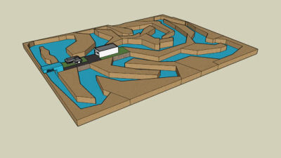 水上赛道比赛场地SU模型下载_sketchup草图大师SKP模型