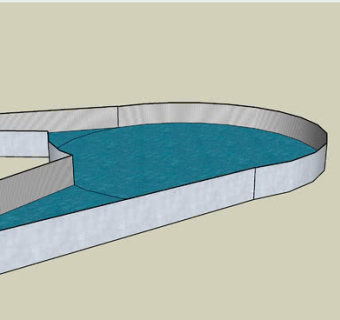 铝制围栏泳池SU模型下载_sketchup草图大师SKP模型