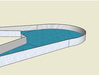 铝制围栏泳池SU模型下载_sketchup草图大师SKP模型