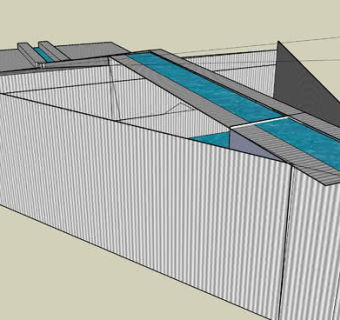 简易滑水道水渠SU模型下载_sketchup草图大师SKP模型