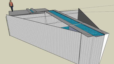 简易滑水道水渠SU模型下载_sketchup草图大师SKP模型