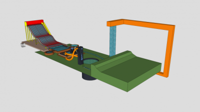 大型滑水道水上乐园SU模型下载_sketchup草图大师SKP模型