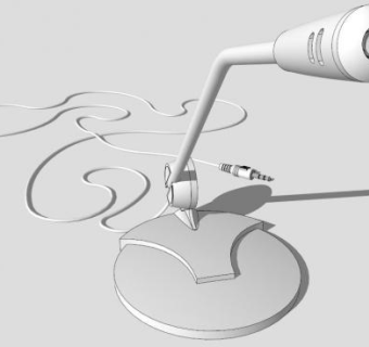 会议鹅颈麦克风器SU模型下载_sketchup草图大师SKP模型