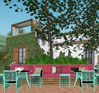 园林景观户外建筑SU模型下载_sketchup草图大师SKP模型