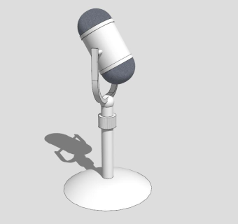 站立式无线麦克风SU模型下载_sketchup草图大师SKP模型