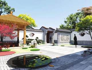 中式景观建筑庭院SU模型下载_sketchup草图大师SKP模型