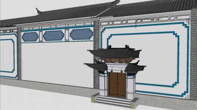 云南白族传统建筑四合院SU模型下载_sketchup草图大师SKP模型