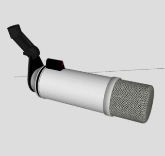 播音广播麦克风SU模型下载_sketchup草图大师SKP模型