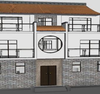 传统中式小住宅建筑SU模型下载_sketchup草图大师SKP模型