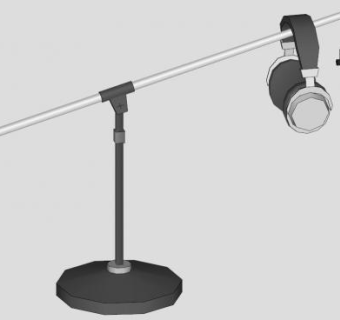 广播无线电麦克风和耳机SU模型下载_sketchup草图大师SKP模型