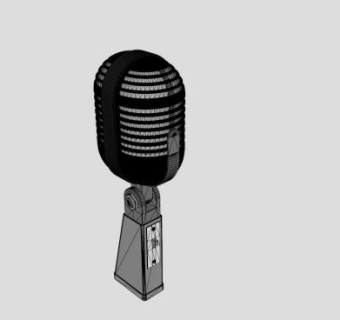 学校广播老式麦克风下载_sketchup草图大师SKP模型
