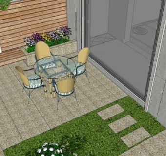 现代别墅庭院室外建筑SU模型下载_sketchup草图大师SKP模型