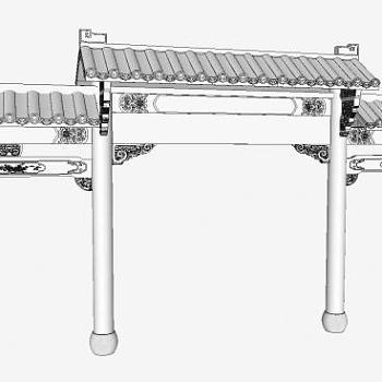 中式建筑装潢牌坊SU模型下载_sketchup草图大师SKP模型