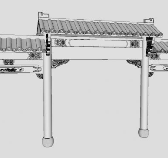 中式建筑装潢牌坊SU模型下载_sketchup草图大师SKP模型