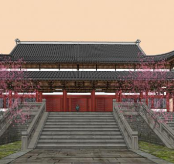 鹿苑寺户外古建筑SU模型下载_sketchup草图大师SKP模型