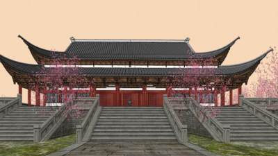 鹿苑寺户外古建筑SU模型下载_sketchup草图大师SKP模型