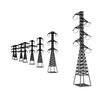 高压塔SU模型下载_sketchup草图大师SKP模型