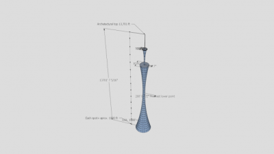 两英里的高塔SU模型下载_sketchup草图大师SKP模型