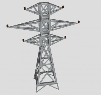 一座高压塔SU模型下载_sketchup草图大师SKP模型