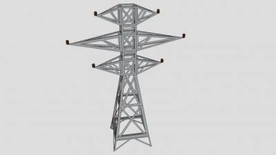 一座高压塔SU模型下载_sketchup草图大师SKP模型