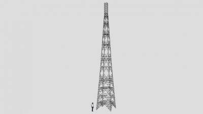 电信塔高塔SU模型下载_sketchup草图大师SKP模型