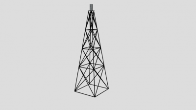 火焰铁塔SU模型下载_sketchup草图大师SKP模型