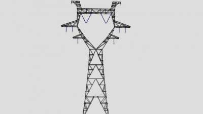 发电塔高塔SU模型下载_sketchup草图大师SKP模型