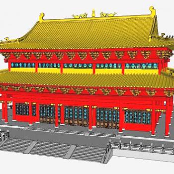 古建宫廷建筑古建筑SU模型下载_sketchup草图大师SKP模型