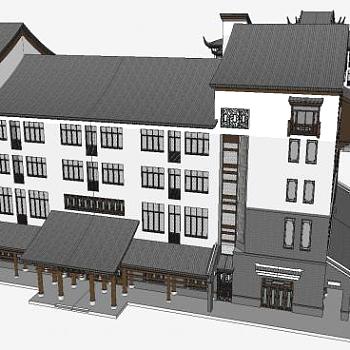 中式古建筑多栋老式建筑SU模型下载_sketchup草图大师SKP模型