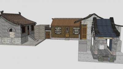大梁江戏台中式建筑SU模型下载_sketchup草图大师SKP模型