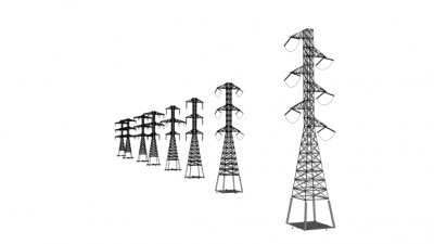 多座高压塔SU模型下载_sketchup草图大师SKP模型