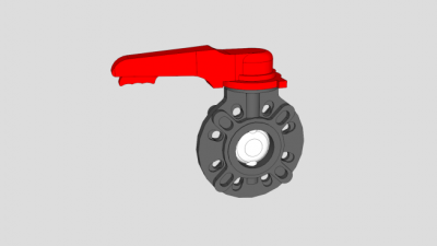 57型杠杆式蝶阀SU模型下载_sketchup草图大师SKP模型