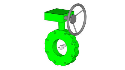 通用蝶阀SU模型下载_sketchup草图大师SKP模型